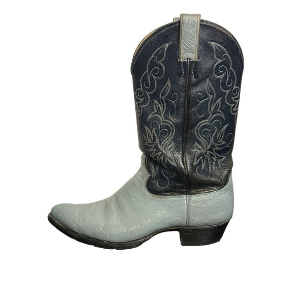 Justin Western 5040 Rare Navy Blue Grey Pointed Toe Men’s - Sz 10 1/2 - Picture 4 of 15